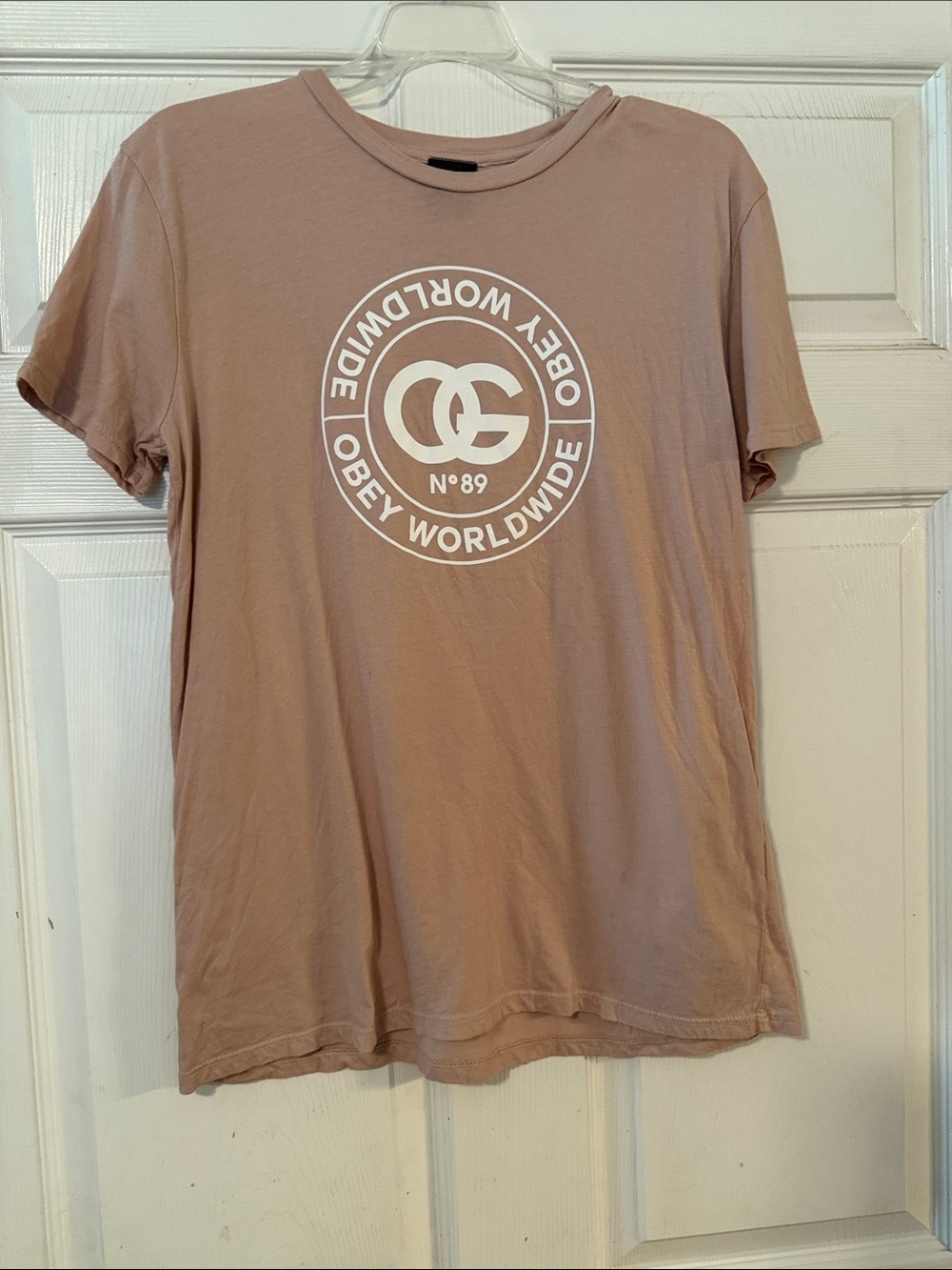Obey Graphic Tee in Dusty Pink